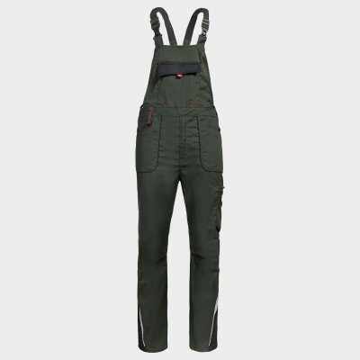 Работен полугащеризон PRISMA LIGHT STRETCH OLIVE/BLACK