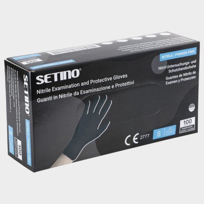 Еднократни ръкавици от нитрил SETINO NITRILE BLACK STRONG