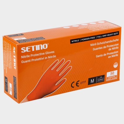 Еднократни ръкавици от нитрил SETINO NITRILE ORANGE