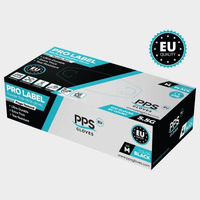 Еднократни ръкавици от нитрил PPS NITRILE BLACK PF 5.5G