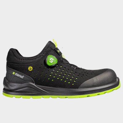 Работни обувки JETT S1PS ESD BLACK/GREEN