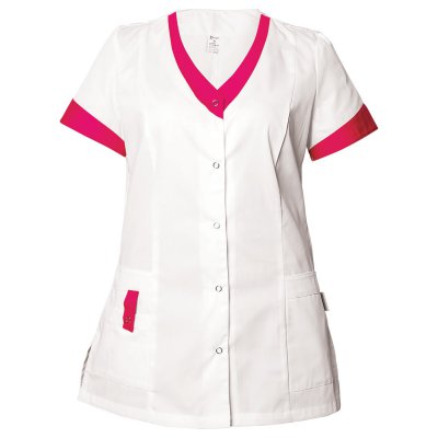 Дамска медицинска туника ALEGRA WHITE/DARK PINK